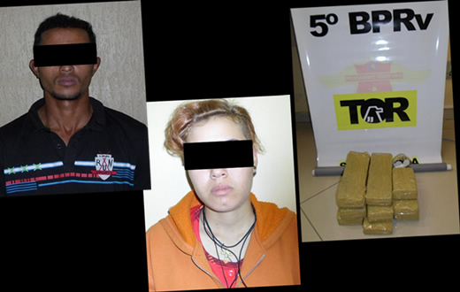 Casal é preso com 9 tijolos de maconha em rodovia