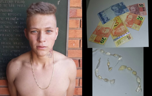 Rapaz preso pela PM é indiciado em crime de tráfico