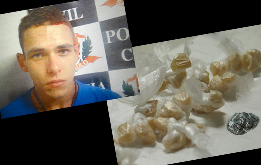 Rapaz é preso pela DISE em flagrante de tráfico