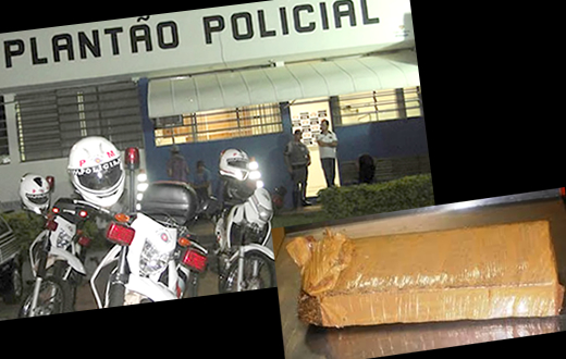 PM flagra dupla em moto com tijolo de maconha