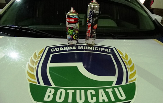 GCM flagra grupo de adolescentes pichando praça