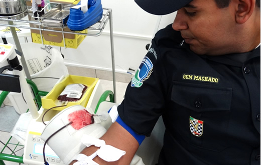 Guarda Municipal incentiva a comunidade a doar sangue