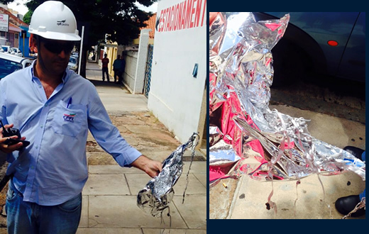 Balão interrompe energia elétrica no centro da cidade