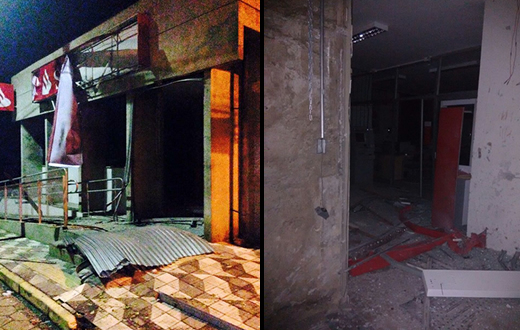 Quadrilha estoura cofre central do Santander em Bofete