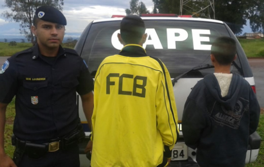 Gape faz apreensão de adolescentes em traficância