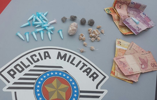 PM apreende três tipos de droga com dupla no Monte Mor