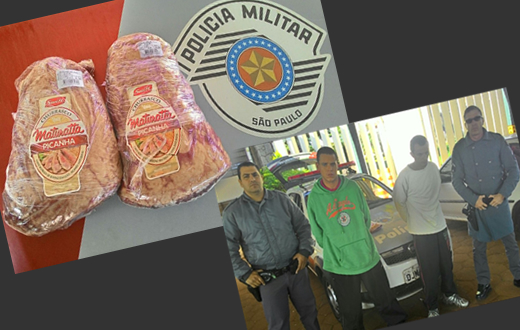 Dupla é presa por furto de picanha em supermercado