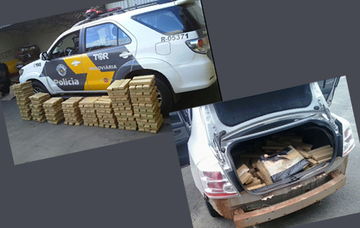 TOR aprende 330 kg de maconha no pedágio de Itatinga