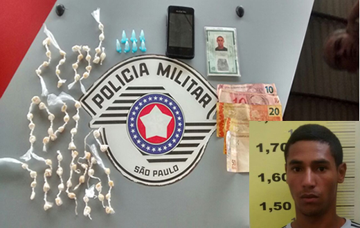 Equipe Alpha da PM apreende 68 pedras de crack