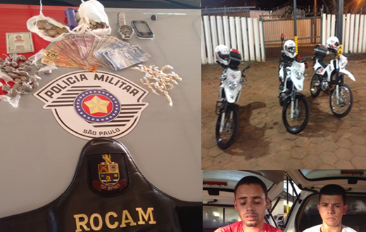 Rocam da PM prende dupla em flagrante por tráfico