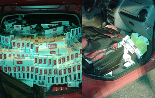 Polícia Rodoviária apreende em Quadra diversas caixas de cigarros