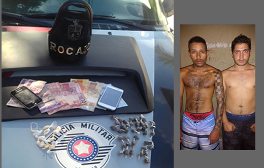 Dupla é presa com 39 porções de maconha e 12 de crack
