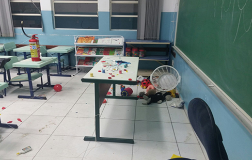 Adolescentes são apreendidos por vandalismo em escola