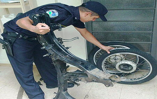 GCM localiza peças de motocicleta em matagal