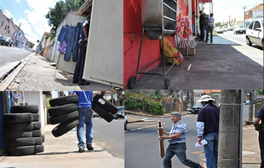 Prefeitura faz fiscalização para desobstruir calçadas