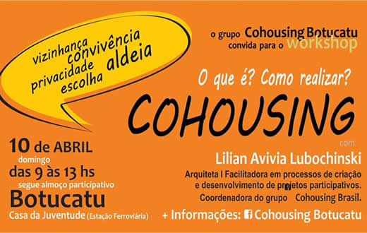 Casa da juventude sedia workshop gratuito sobre cohousing