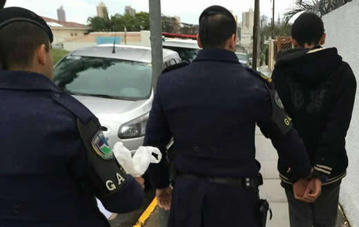 Guarda Municipal de Botucatu surpreende menor com 3 tipos de drogas diferentes