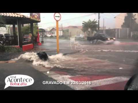 Chuva forte na tarde de terça-feira alaga ruas em Botucatu; Veja vídeo