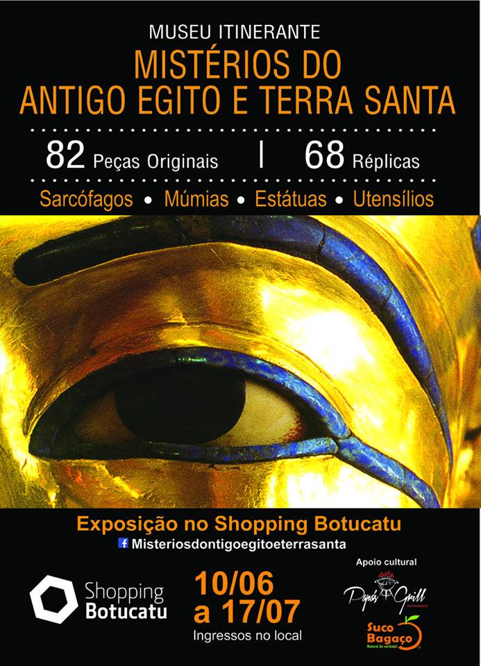 ﻿﻿Museu Itinerante Mistérios do Antigo Egito e Terra Santa chega ao Shopping Botucatu