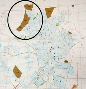Mapa ZEIS em Botucatu; destaque mostra áreas em discussão