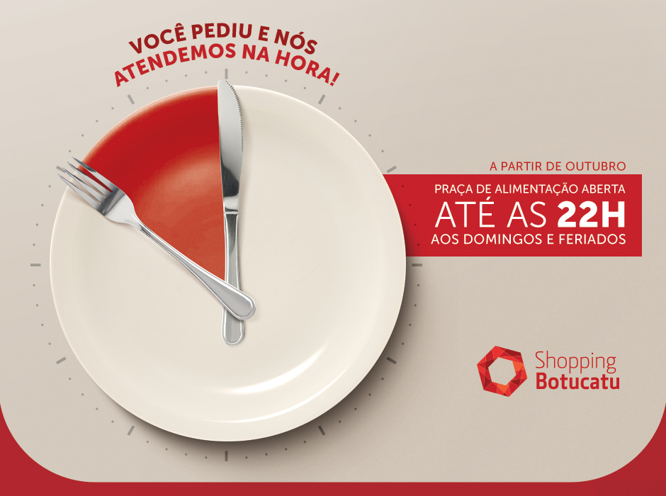 Praça de Alimentação do Shopping Botucatu terá novo horário Praça de Alimentação do Shopping Botucatu terá novo horário