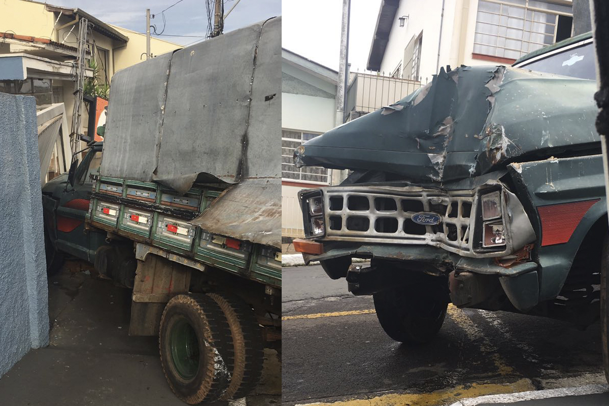 Caminhão perde o freio e atinge casa e loja na Campos Salles