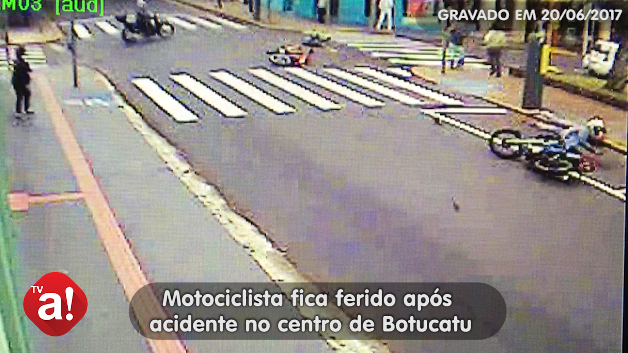 Motociclista fica ferido após acidente no centro de Botucatu; veja o vídeo