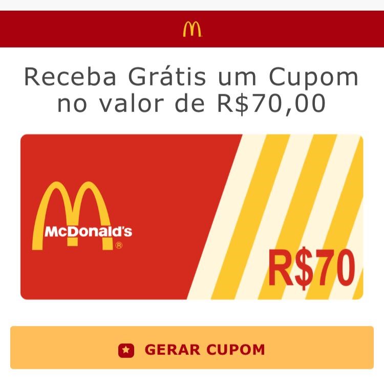 Golpistas usam o nome do McDonald’s em falsa mensagem de WhatsApp para roubar dados de clientes Golpistas usam o nome do McDonald’s em falsa mensagem de WhatsApp para roubar dados de clientes