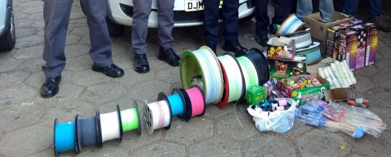 Forças de segurança apreendem grande quantidade de linha chilena e explosivos no Monte Mor