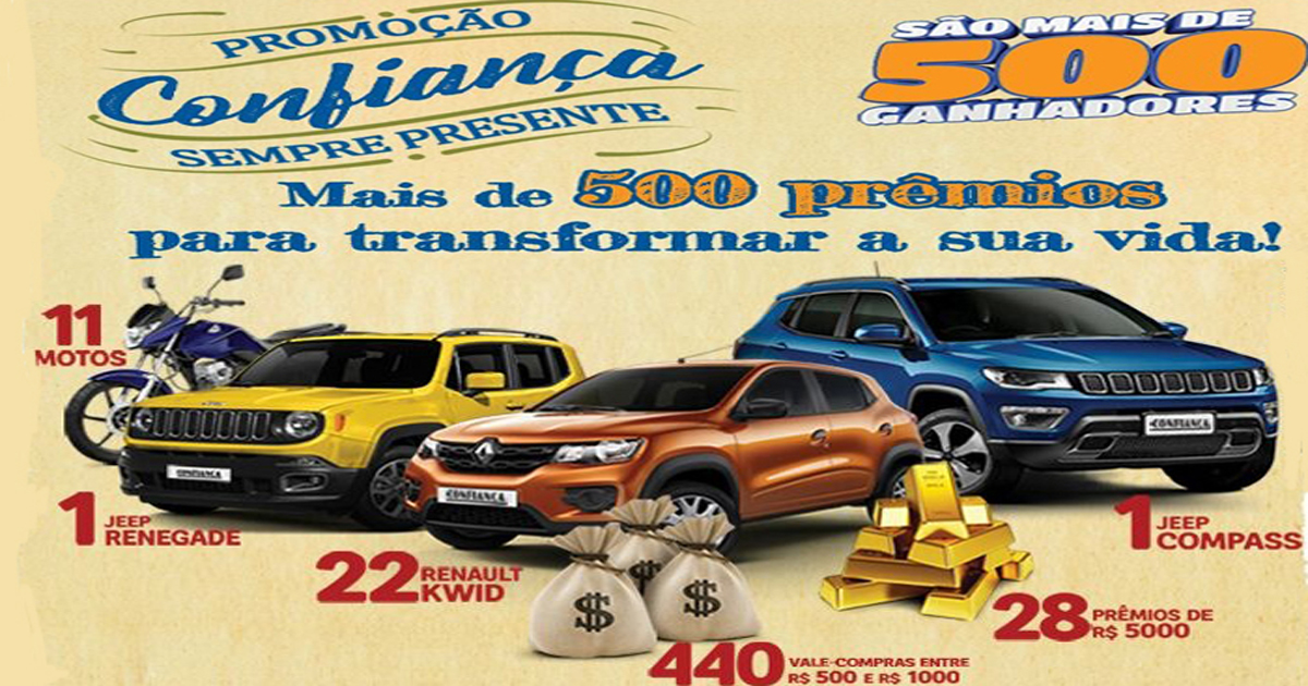 Confiança Supermercados lança campanha para premiar mais de 500 clientes; confira Confiança Supermercados lança campanha para premiar mais de 500 clientes; confira