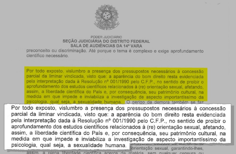Juiz federal do DF libera tratamento de homossexualidade como doença
