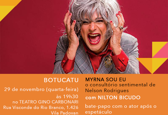 Circuito Cultural Paulista traz a peça “Myrna sou eu” nesta quarta-feira, 29
