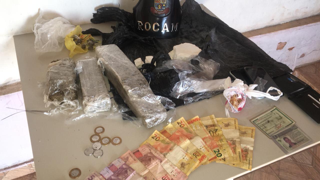 Rocam apreende grande quantidade de drogas em Rubião Junior