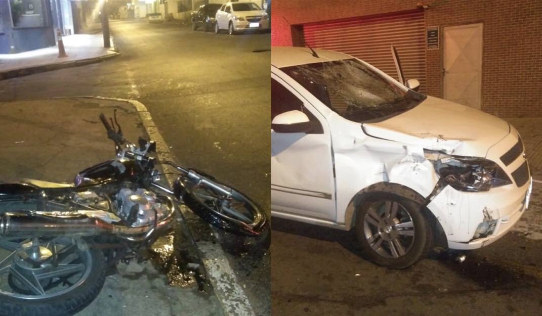 Após acidente, motociclista é socorrido com suspeita de fratura