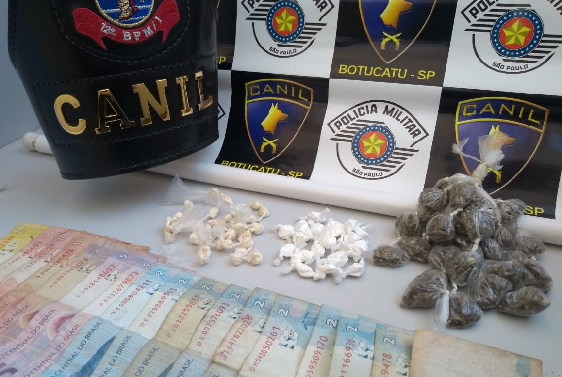 Equipe do Canil da PM flagra tráfico de drogas em residencial na Vila Jardim