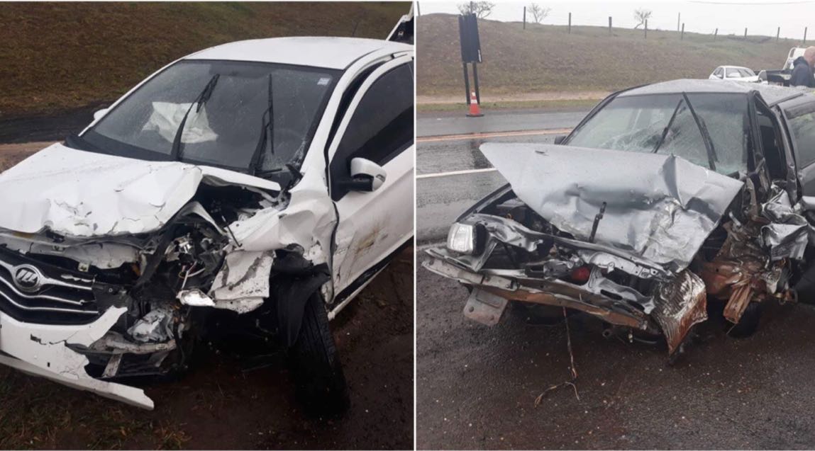 Carros batem frontalmente perto da Serra de Botucatu