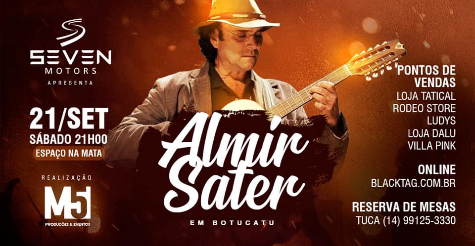 Almir Sater fará show em Botucatu em setembro