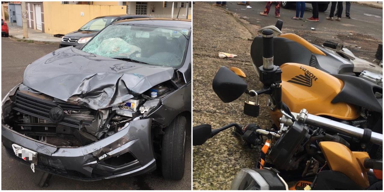 Acidente deixa motociclista ferido na Vila Assumpção em Botucatu