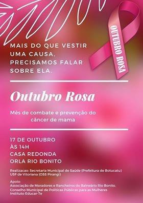 Unidade de Saúde da Família realiza atividades do Outubro Rosa no Rio Bonito nesta quinta, 17 Unidade de Saúde da Família realiza atividades do Outubro Rosa no Rio Bonito nesta quinta, 17