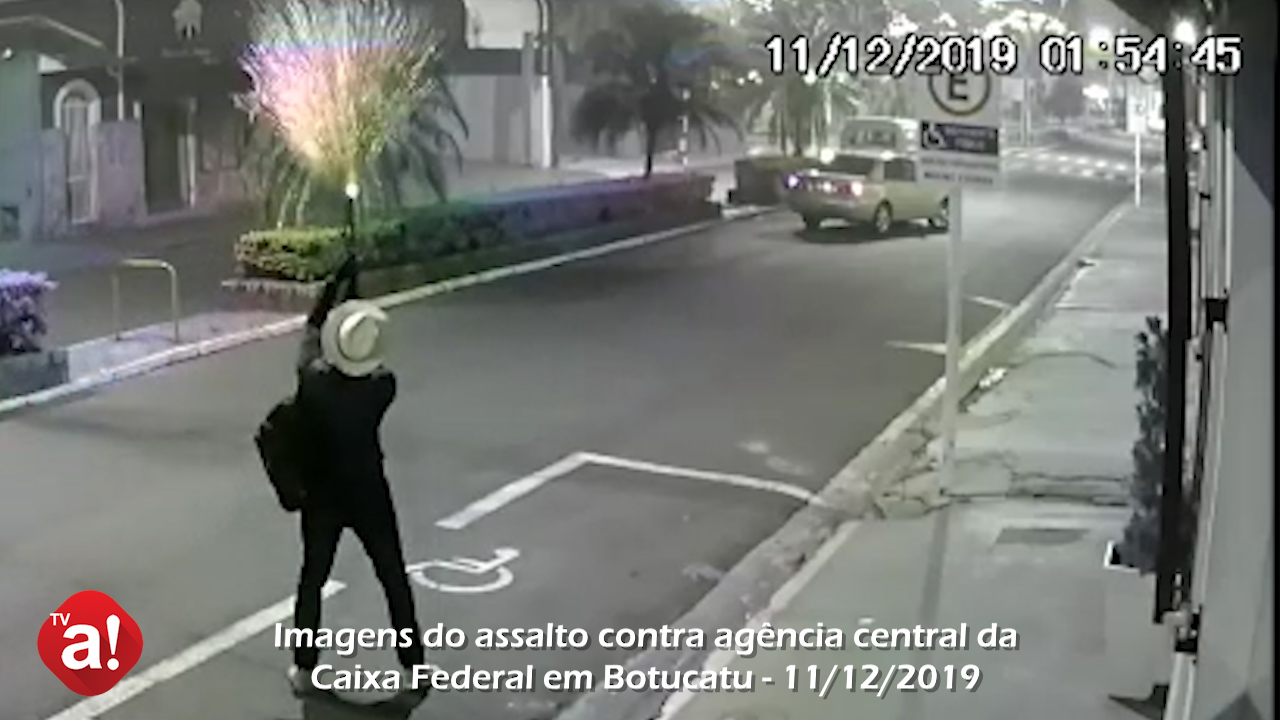 Veja os vídeos do assalto contra Caixa Federal em Botucatu e ouça entrevista da PM