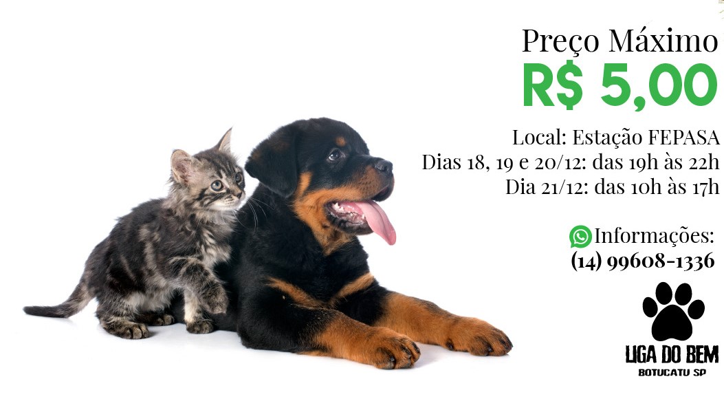 Liga do Bem fará bazar em prol da causa animal em Botucatu
