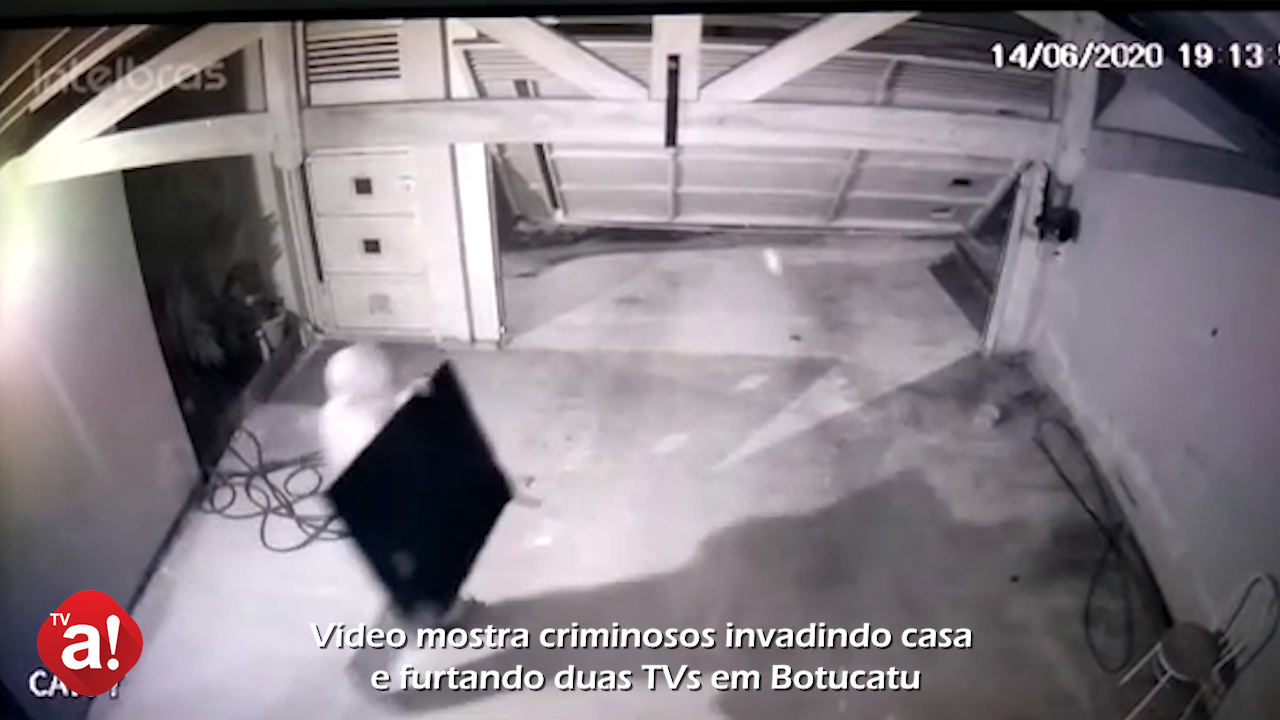 Vídeo mostra criminosos invadindo casa e furtando duas TVs em Botucatu; assista