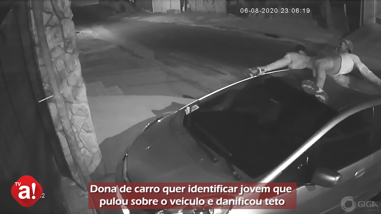 Vandalismo: imagens mostram homens subindo em teto de veículo na Vila Maria, causando prejuízo