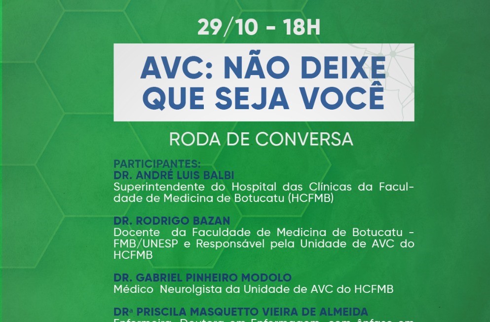 HCFMB promove live sobre o Dia Mundial do AVC nesta quinta-feira