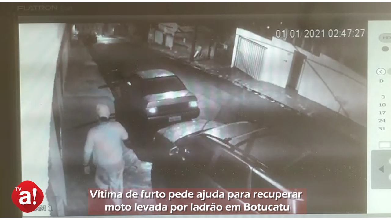 Vítima de furto pede ajuda para recuperar moto levada por ladrão em Botucatu; assista ao vídeo
