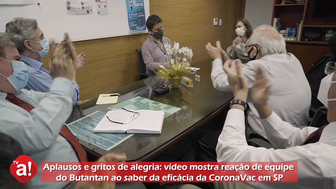 Vídeo mostra aplausos e gritos de alegria de equipe do Butantan ao saber da eficácia da CoronaVac em SP; assista