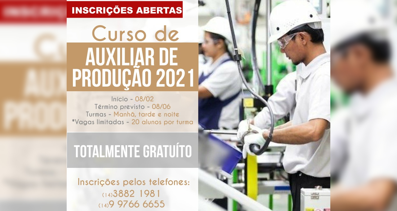 Sindicato dos Metalúrgicos e Prefeitura oferecem curso gratuito de auxiliar de produção 2021