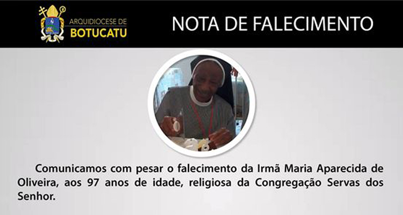 Morre Freira do Convento das Servas do Senhor contaminada por Covid-19