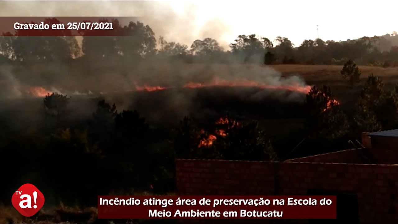 Incêndio atinge área de preservação na Escola do Meio Ambiente em Botucatu; vídeo