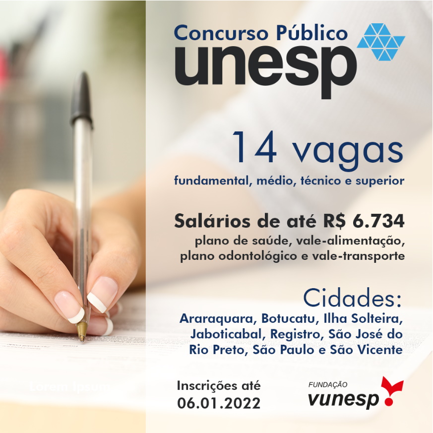 Unesp Abre Novos Concursos Para Servidor Técnico-administrativo ...